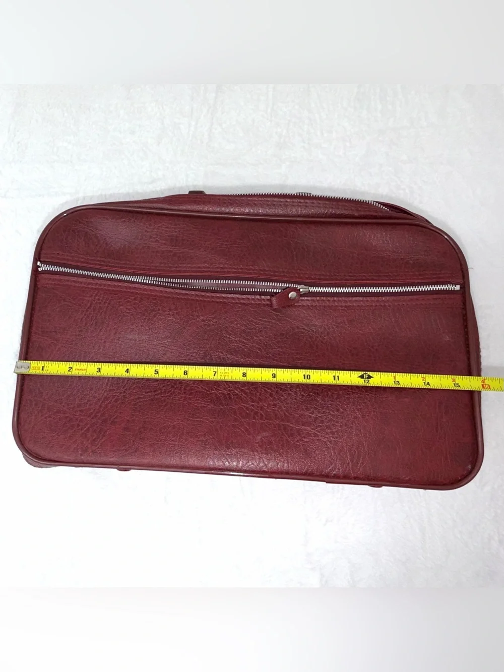 Vintage Peter's Bag Corp Burgundy Faux Leather Briefcase Luggage Attache Case